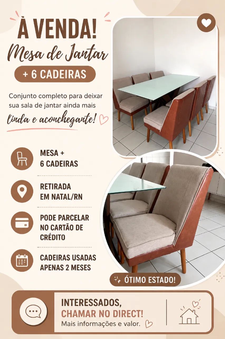 Mesa+6 cadeiras 