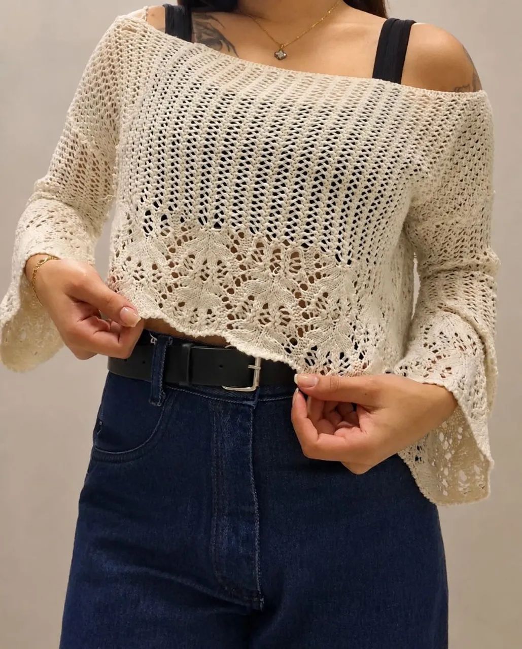 Cropped de renda - Desapego 