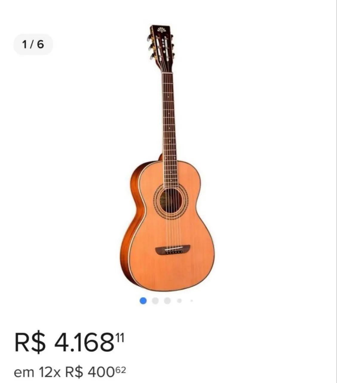 Violão Washburn Parlor Tampo Maciço Cedro - Foto 4