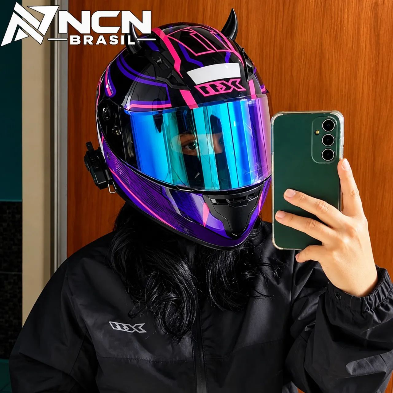 Kit Par de Chifres Malvadão Acessório para capacete  - Foto 2