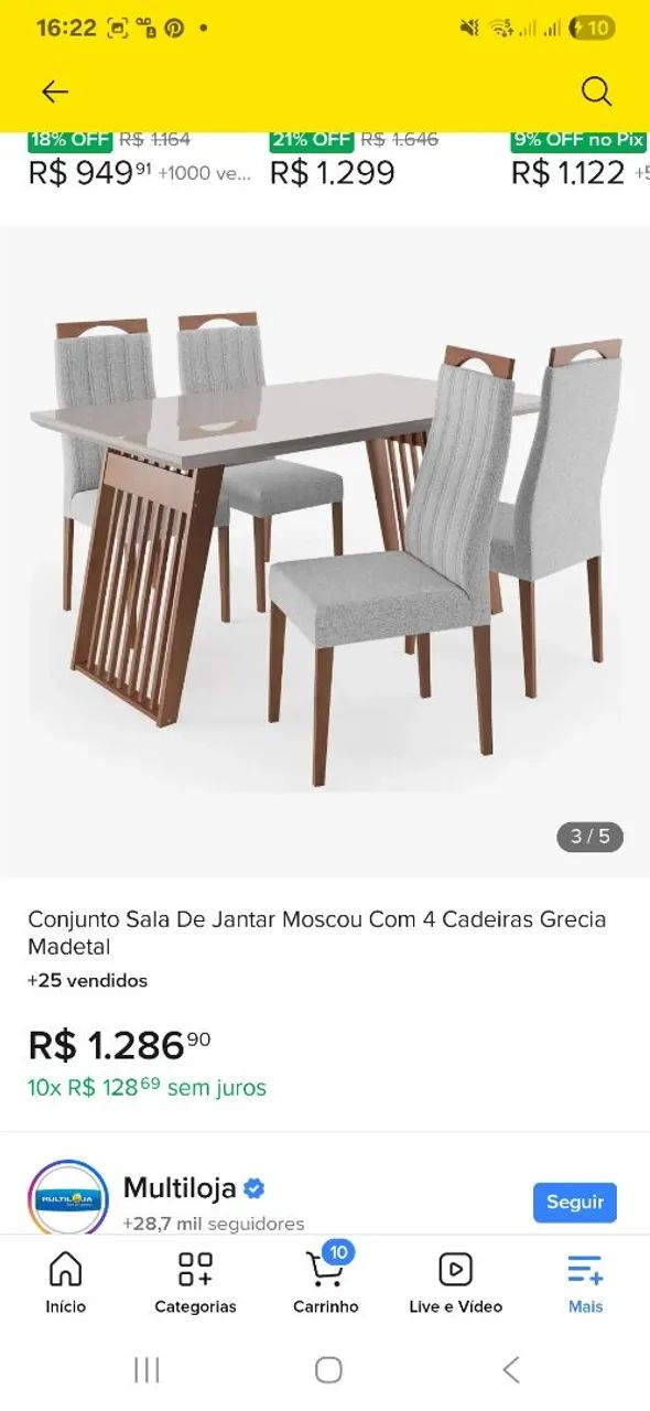 Mesa 4 cadeiras, nova menos de 1 ano  - Foto 3
