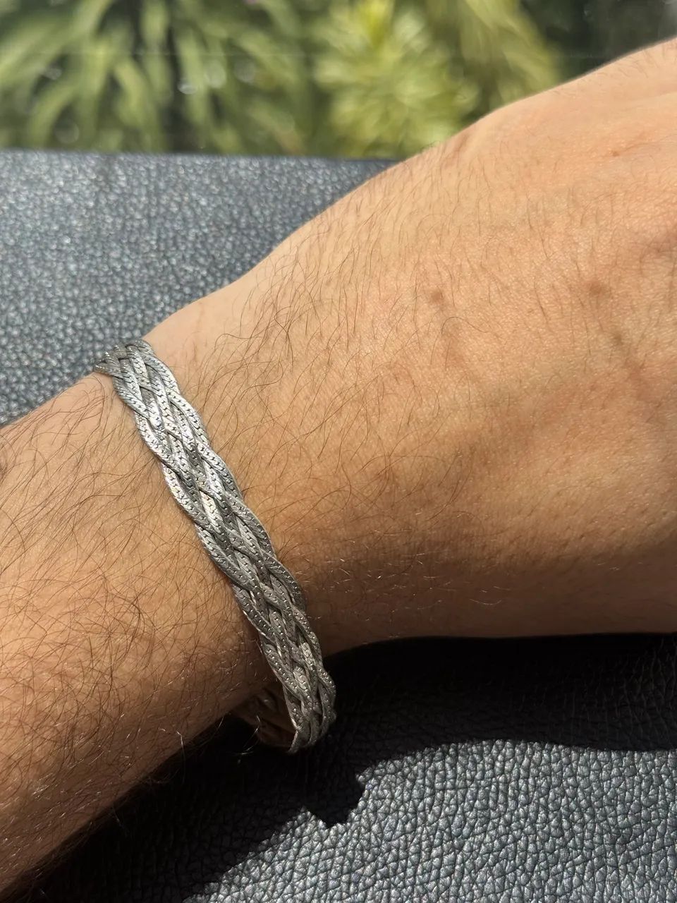 Pulseira trançada prata 925