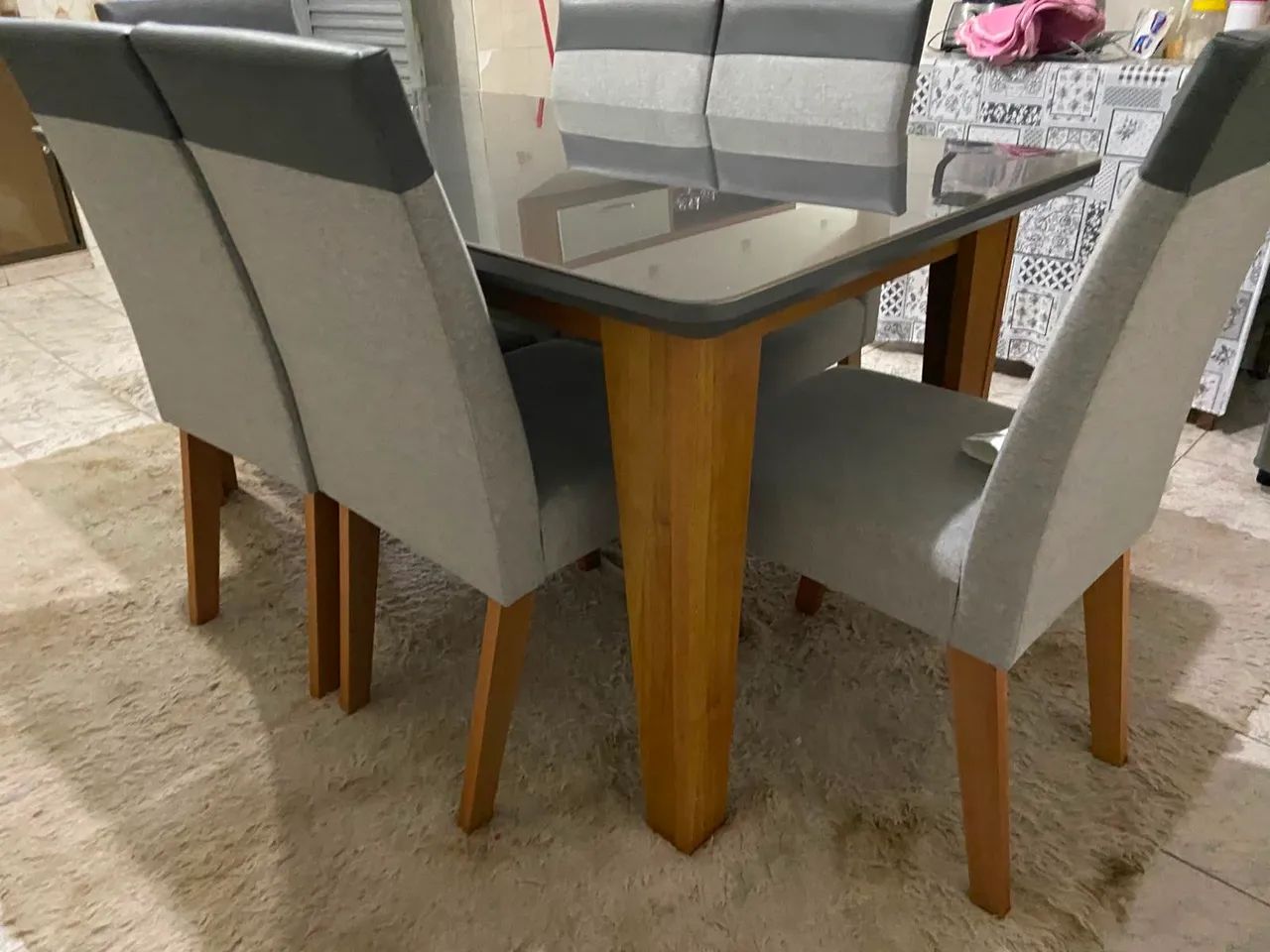 Mesa Cinza + 6 Cadeiras - Foto 4