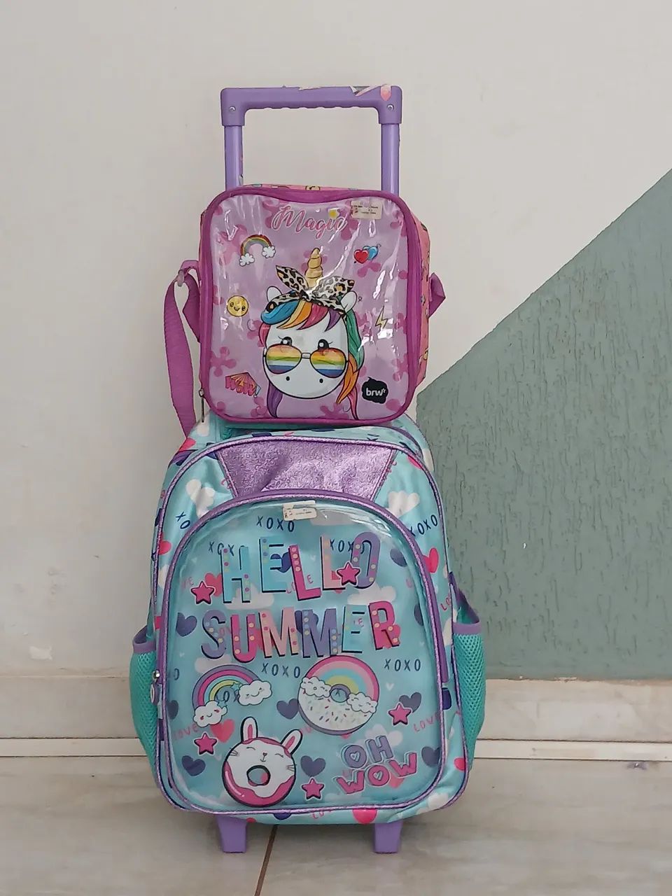 Mochila infantil com lancheira
