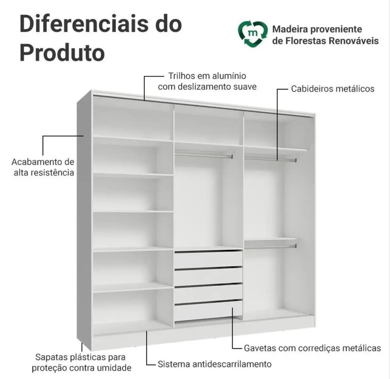 Guarda roupa 3 portas  - Foto 5