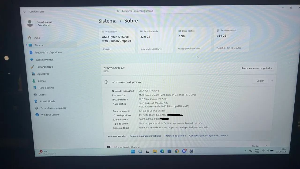Lenovo Ideapad Gaming - 3050ti - Foto 5