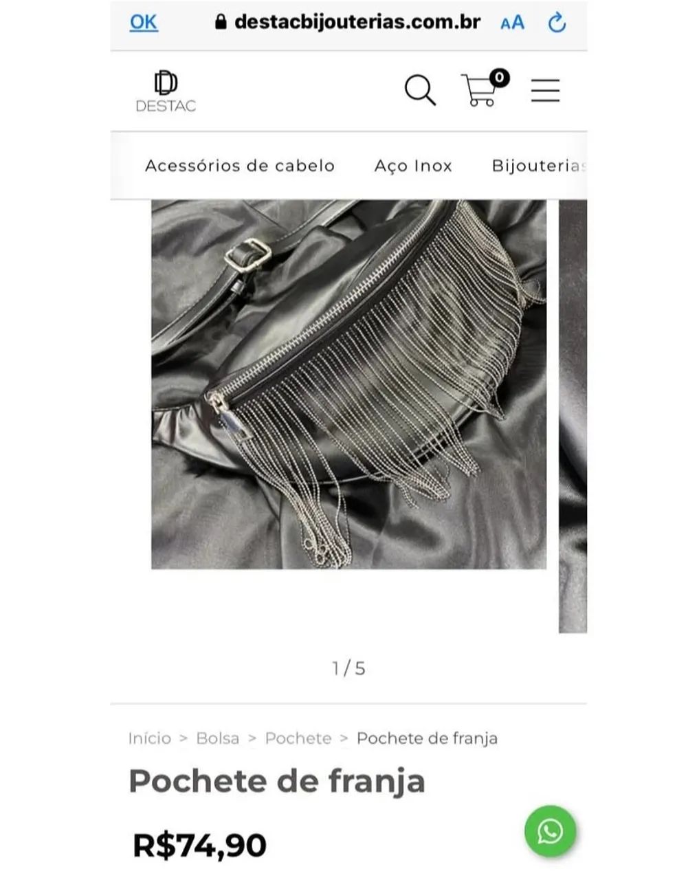Pochete preta de franjas  - Foto 4
