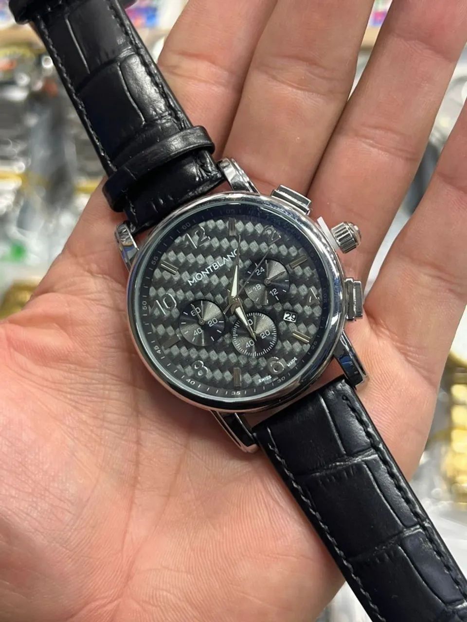 Relógio de pulso semi automático, pulseira em couro, várias cores disponíveis  - Foto 3