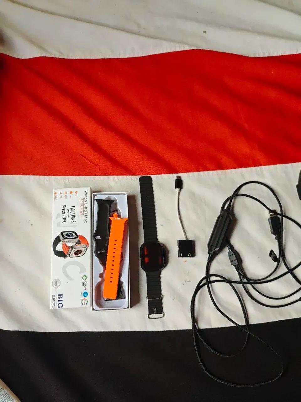 Fone, relógio pulseira, adaptador  - Foto 2