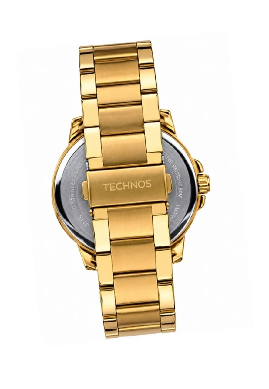 Relógio Technos Masculino Racer Dourado - Foto 3