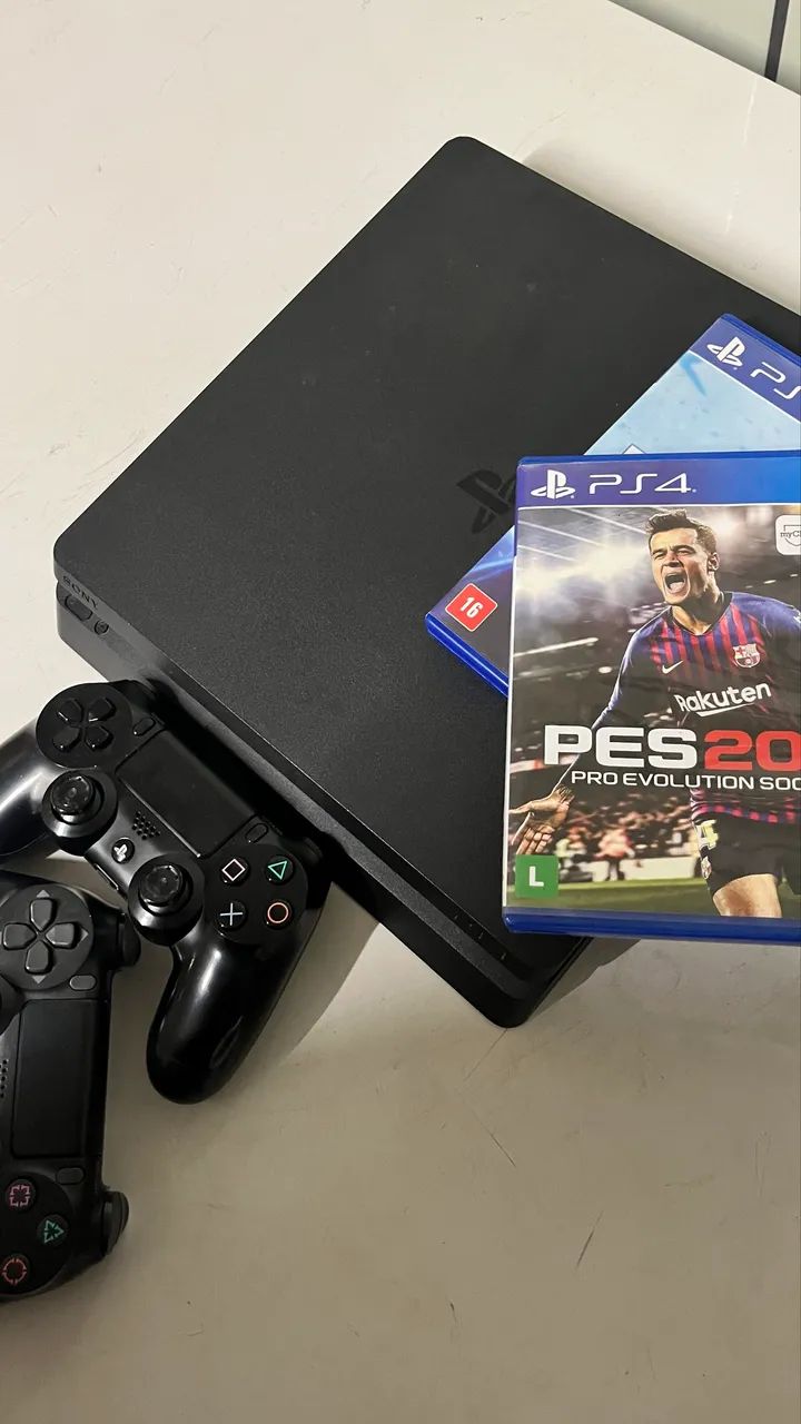 PS4 Slim 500GB + 2 Controles + 2 Jogos - Consoles de Vídeo Game