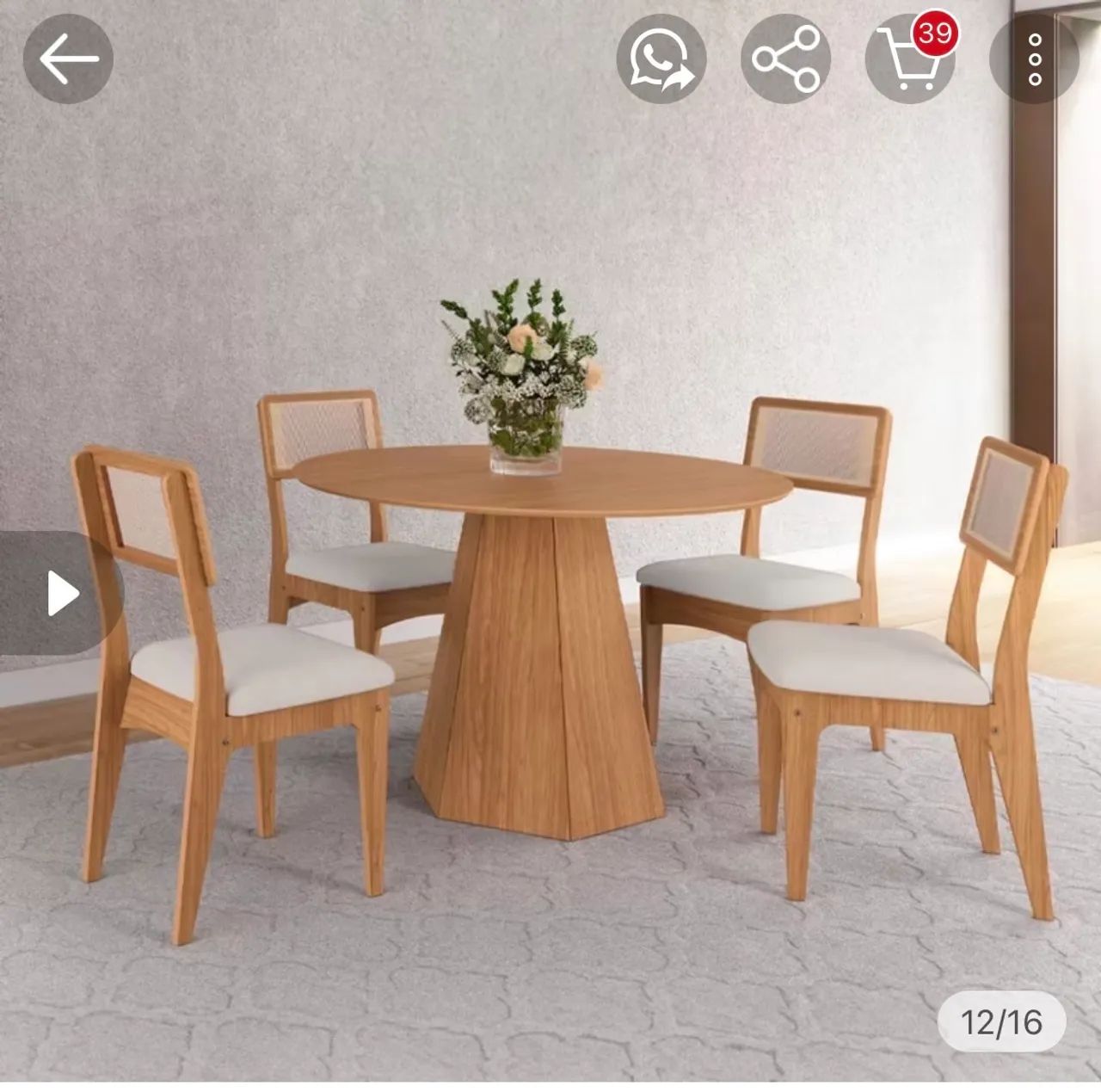 Mesa de Jantar com 4 cadeiras - NOVO e na embalagem 