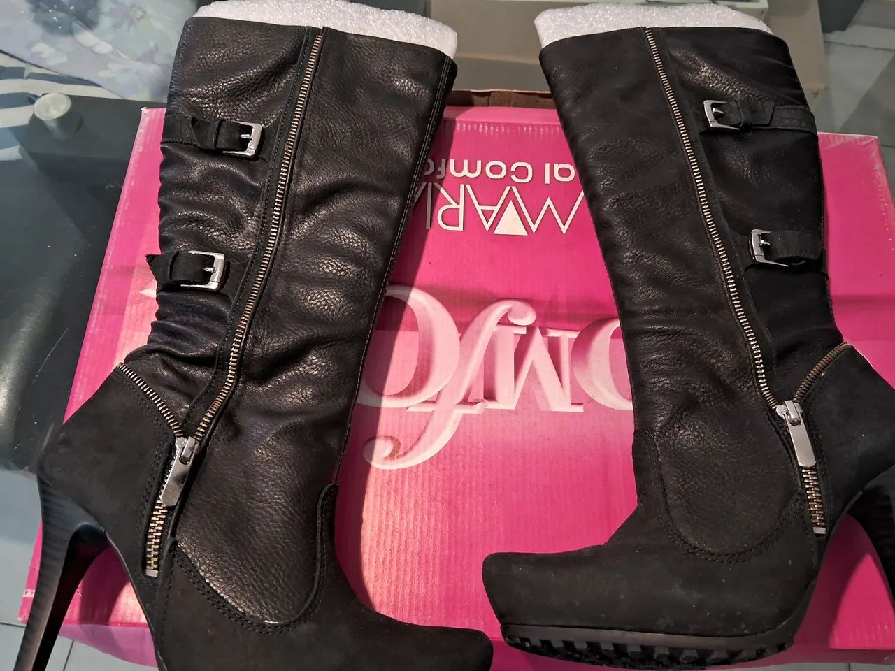 Bota cano longo Preta Ramarim 34 - Foto 4
