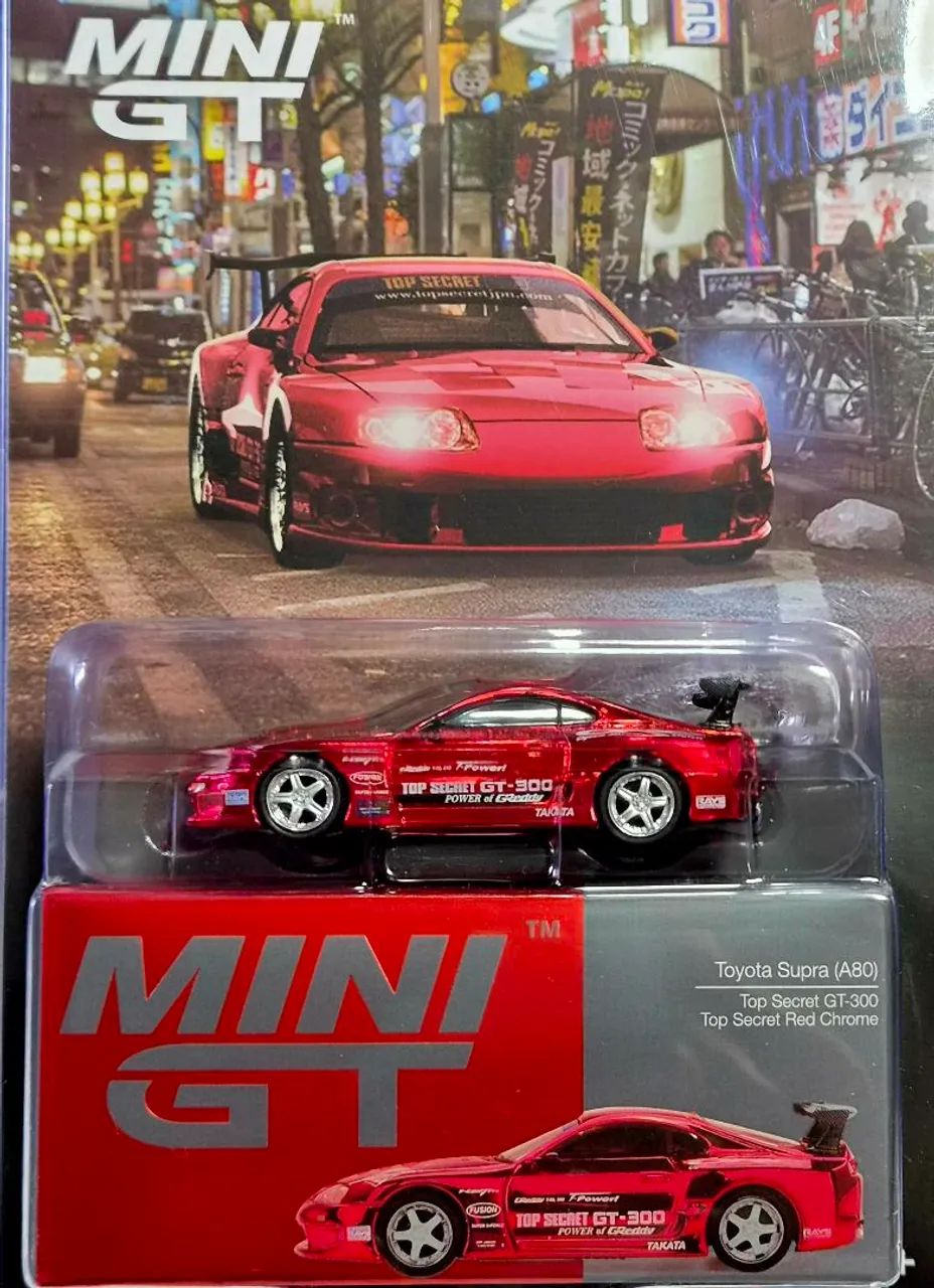 MINI GT Toyota Supra GT-300 Top Secret RED CHROME - Hobbies e