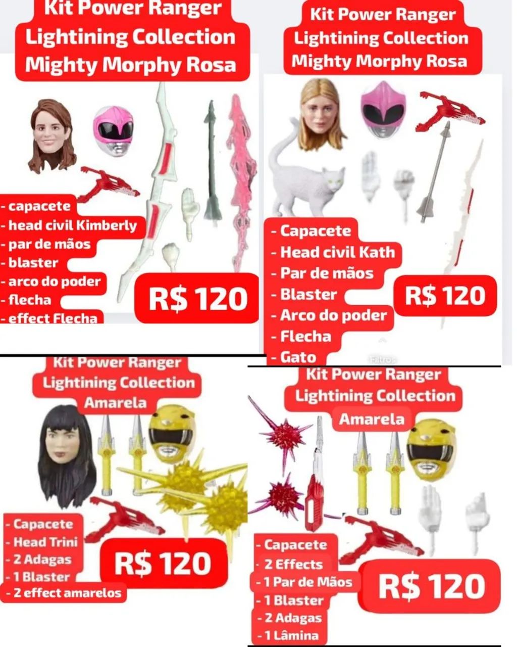 6 Kits Power Rangers Lightining Collection  ( À escolha ) VENDO ou TROCO