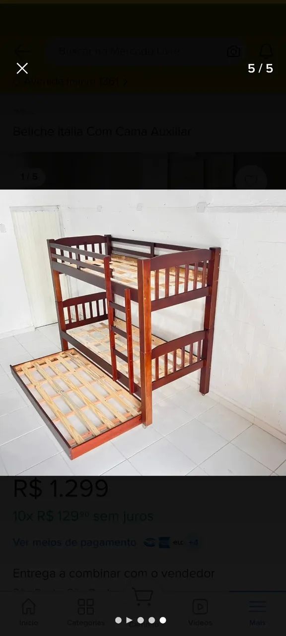 Beliche 100% Madeira, com Cama Auxiliar  de "Brinde" Baixou 999,00!!! !!!!! - Foto 2