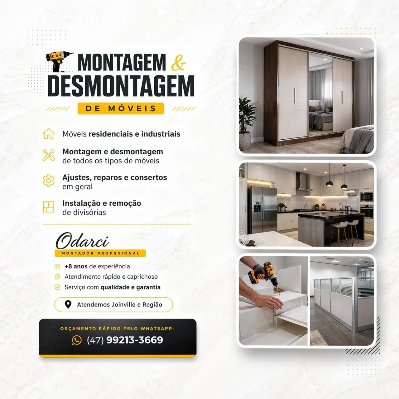 Montagem de móveis e divisórias 