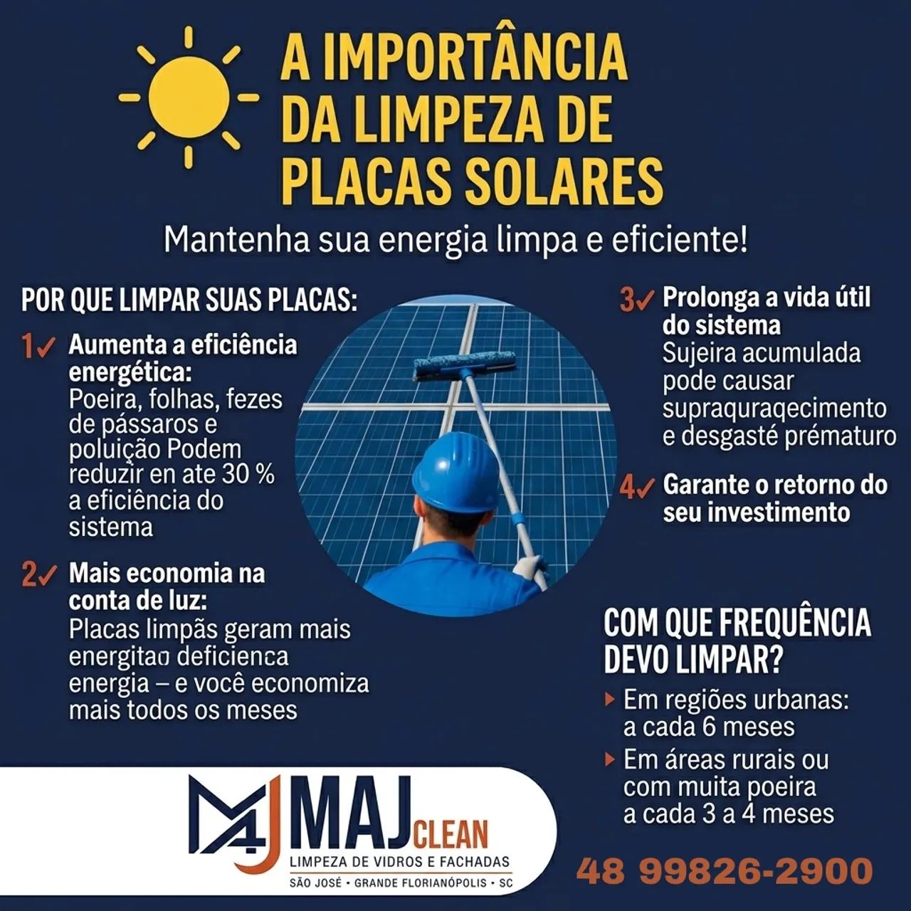Limpeza de placas solares