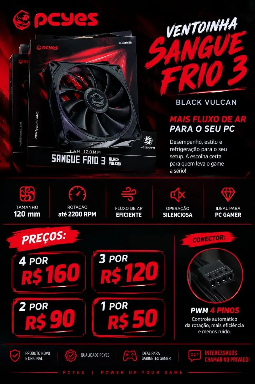 Kit de Ventoinhas para PC
