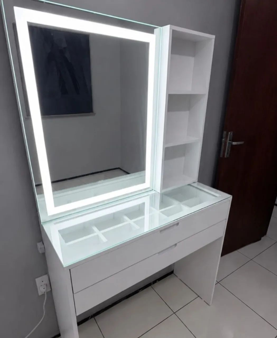 Penteadeira Front Led Com Dois Gavetões L 1.00 M