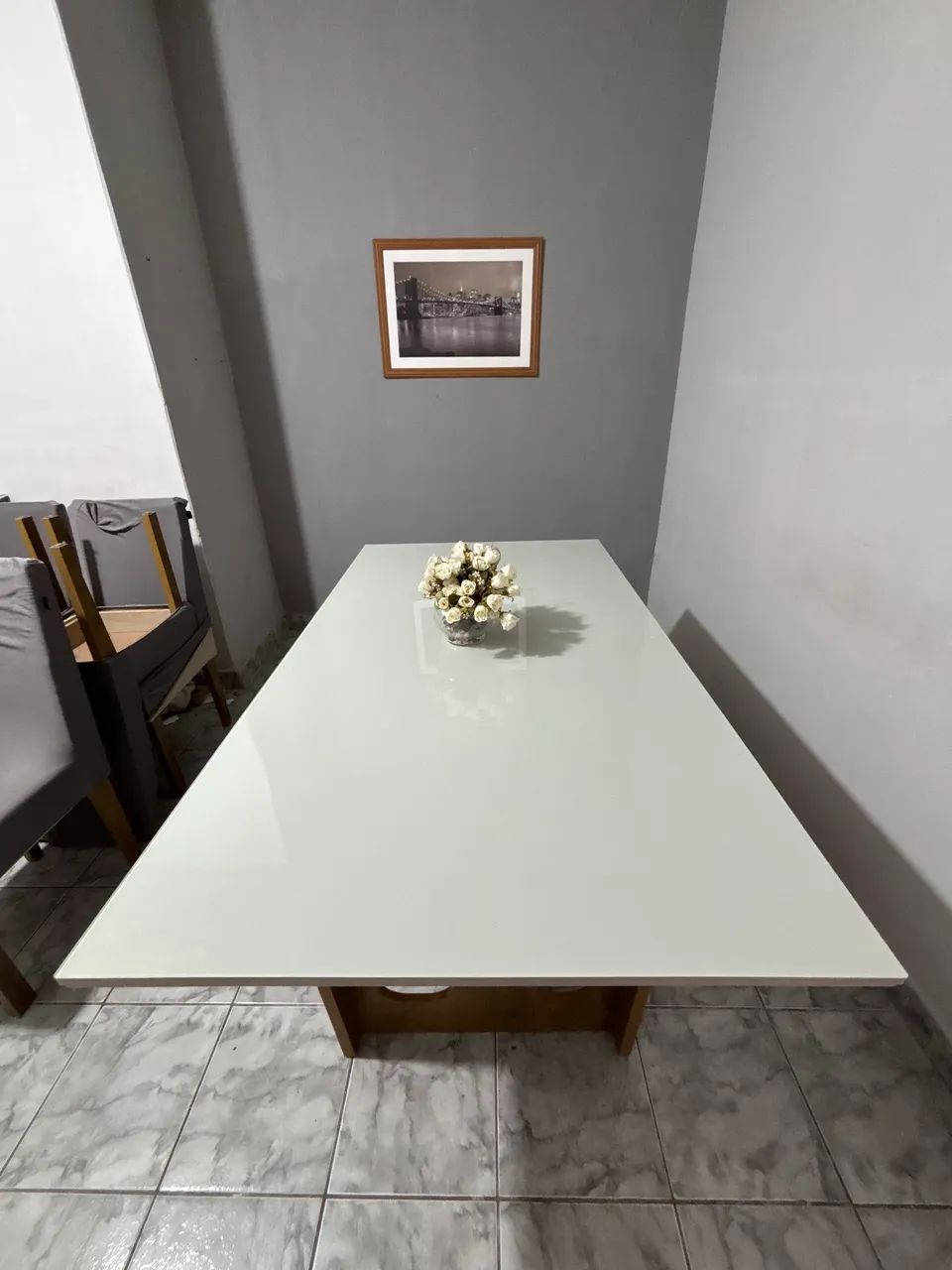 Mesa de 6 lugares com tampo de vidro  - Foto 5