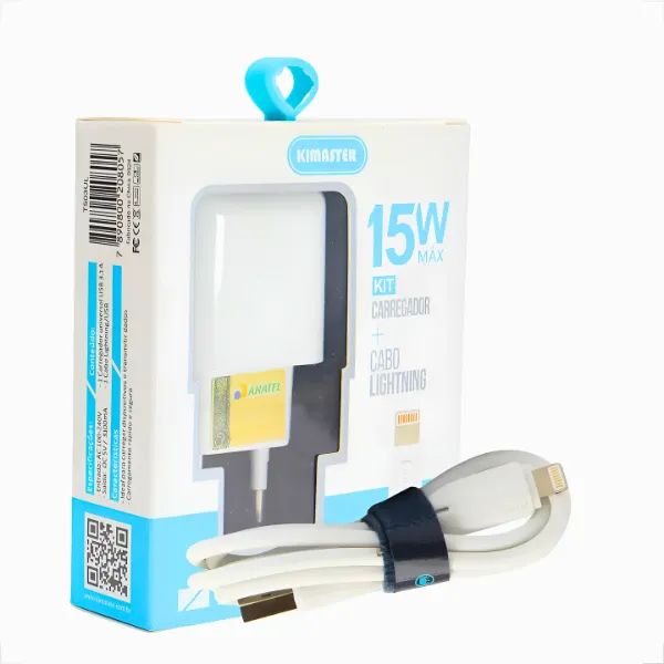 Kit Carregador iPhone Turbo 15w Lightning Micro-usb Anatel Kimaster