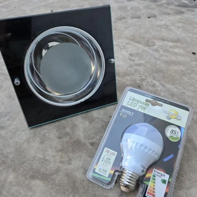 SPOT EMBUTIR QUADRADO + LÂMPADA LED!  - Foto 4