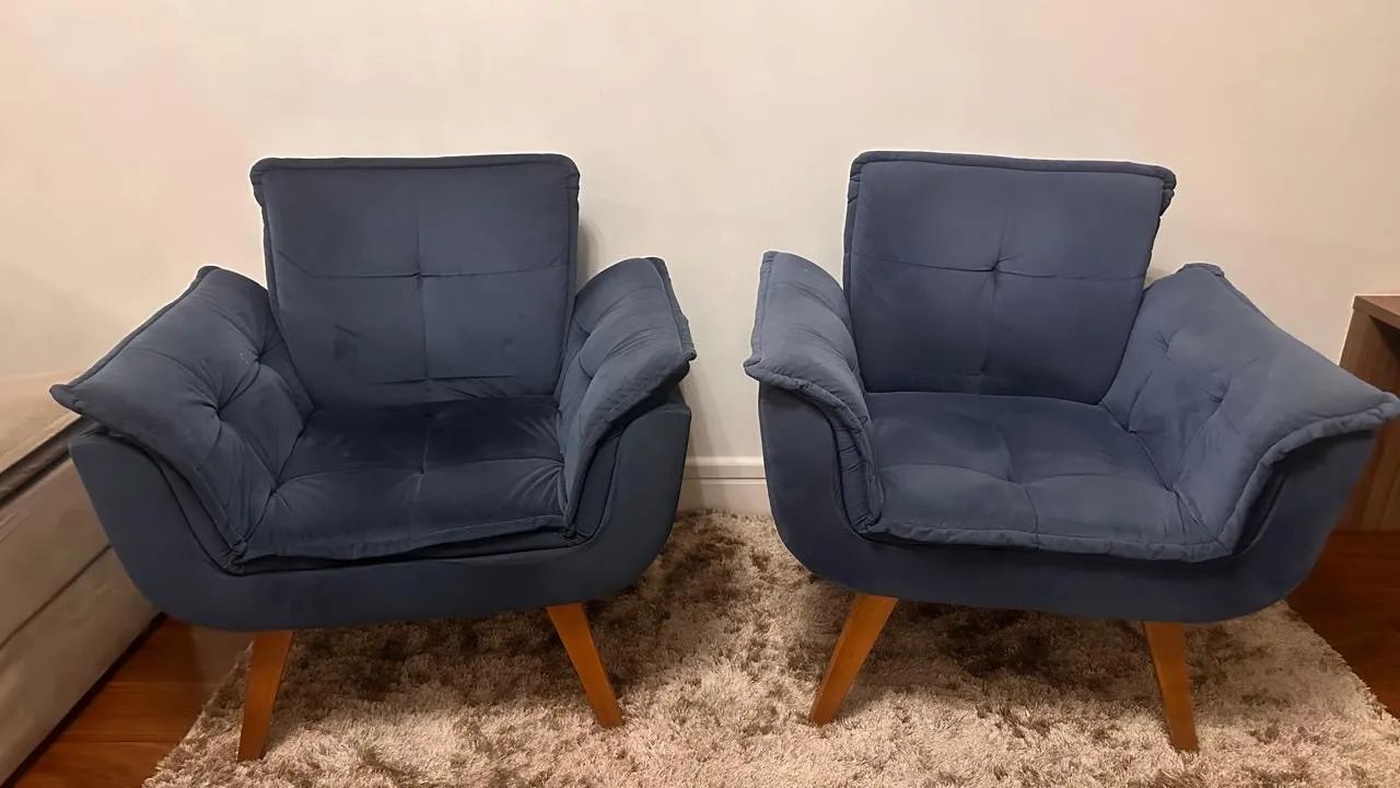 3 x Poltronas decorativas em suede - Foto 2