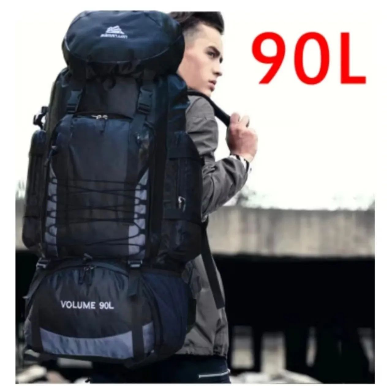 Mochila acampamento 90 litros Material nylon impermeável 600d de alta qualidade