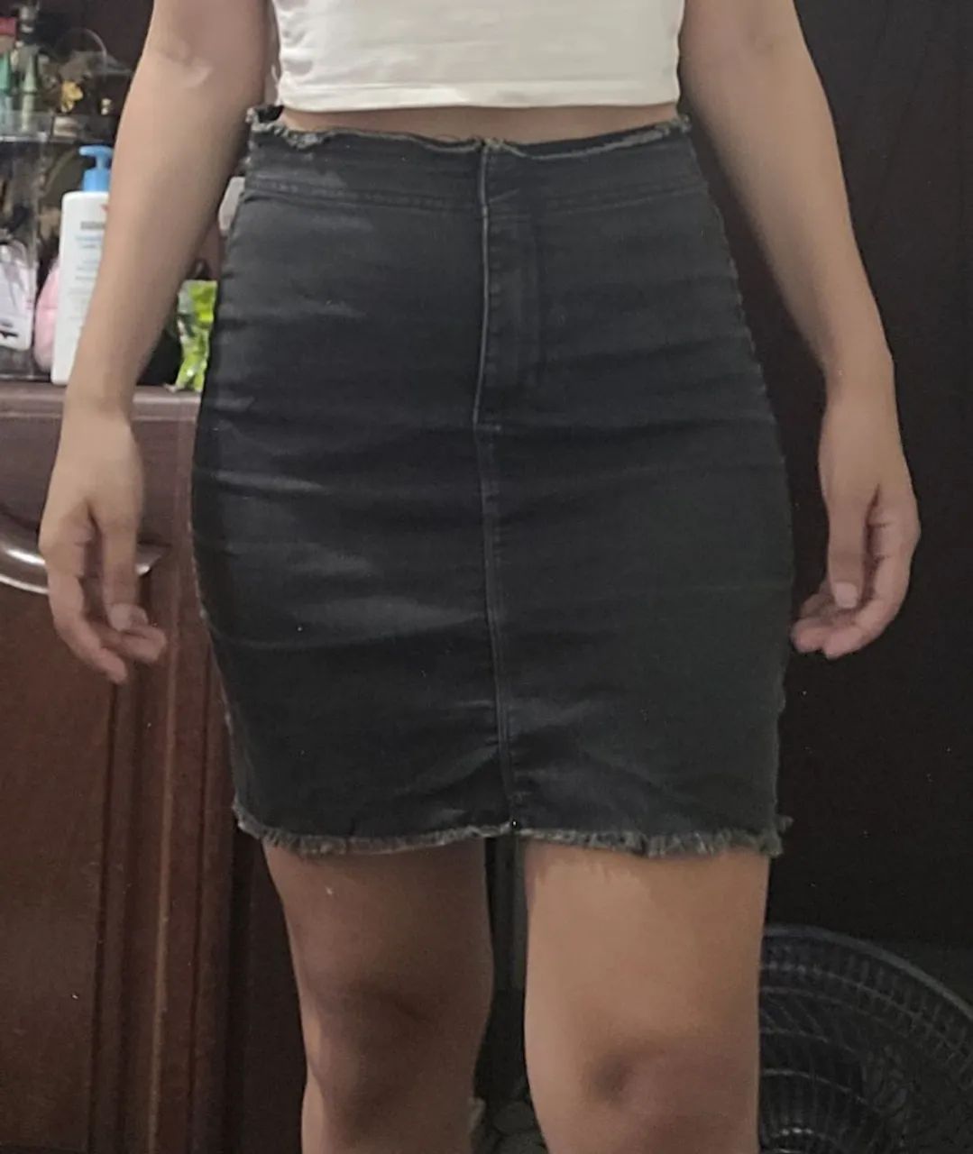Saia jeans preta - Foto 3