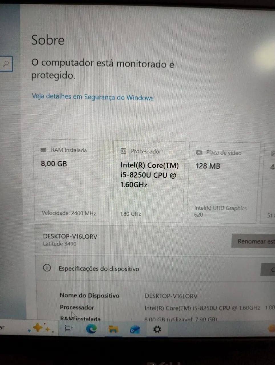 Notebook Dell i5 8gb memória ram ddr4 e SSD  - Foto 3