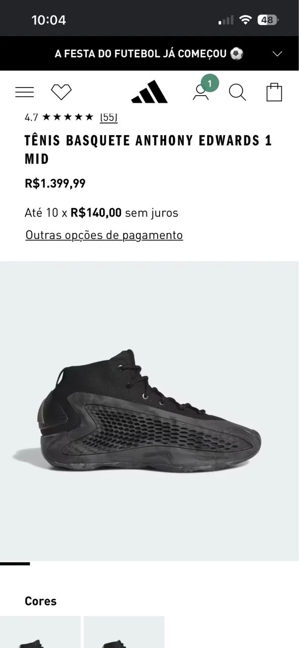 Tênis adidas ANTHONY EDWARDS basquete