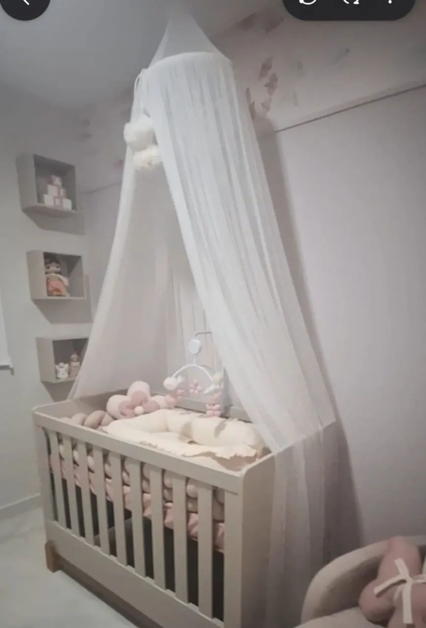 Berço 2 em 1 cor areia (vira mini cama) - Foto 2