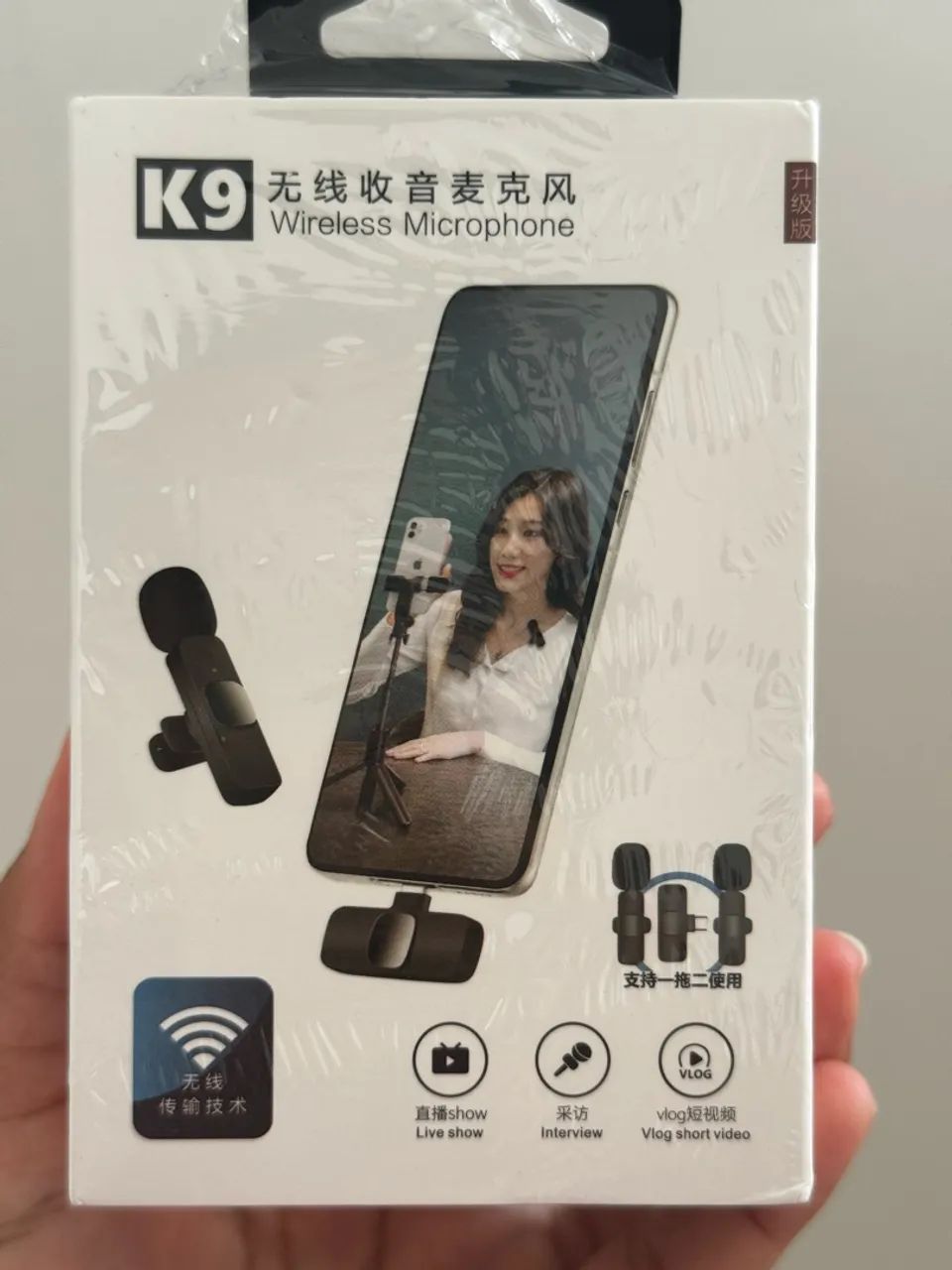 Microfone Celular Lapela  Sem Fio Iphone Profissional Karaoke?1/ 2