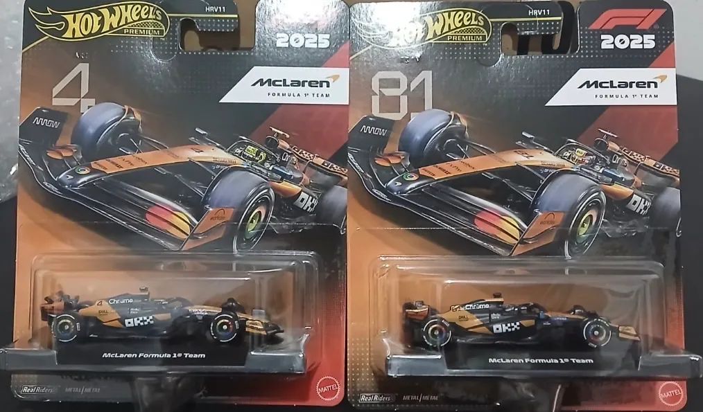2 Hot Wheels F1 - Dupla McLaren Fórmula 1 2025