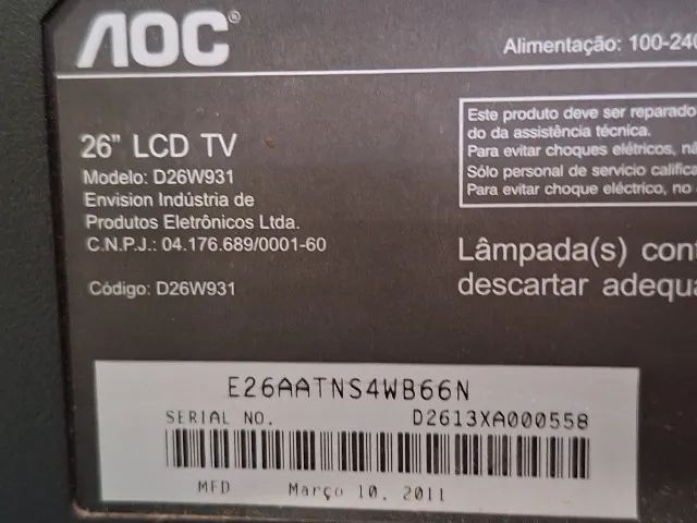 TV AOC 26 polegadas - com defeito - Foto 4