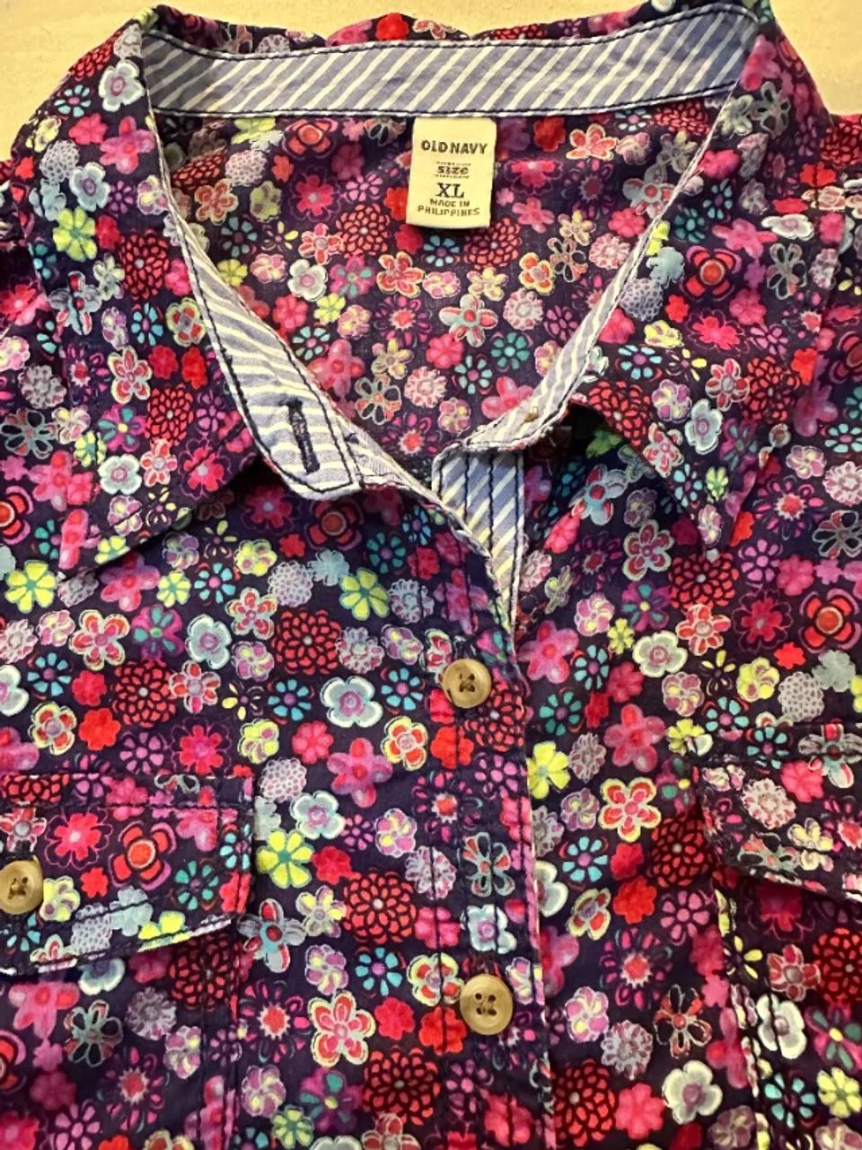 Camisa Florida 100% Algodão - Tamnho XL(14) Old Navy - Foto 4