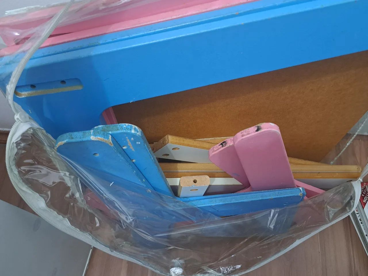 2 Conjuntos Mesa e Cadeira Infantil MDF - Rosa e Azul - Foto 3