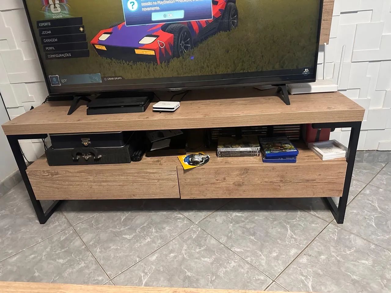 Mesa, Rack e Suporte TV Tok Stok Rustico - Foto 4