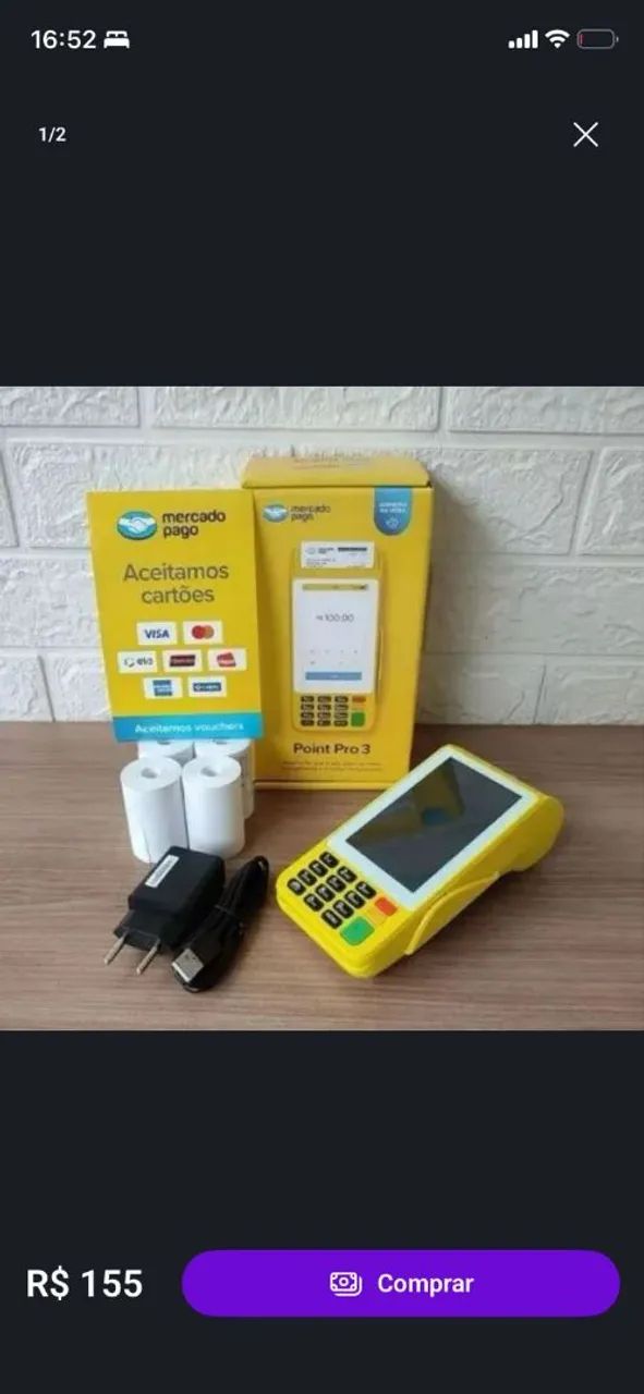 MÁQUINA DE CARTÃO POINT PRO 3 MERCADO PAGO 