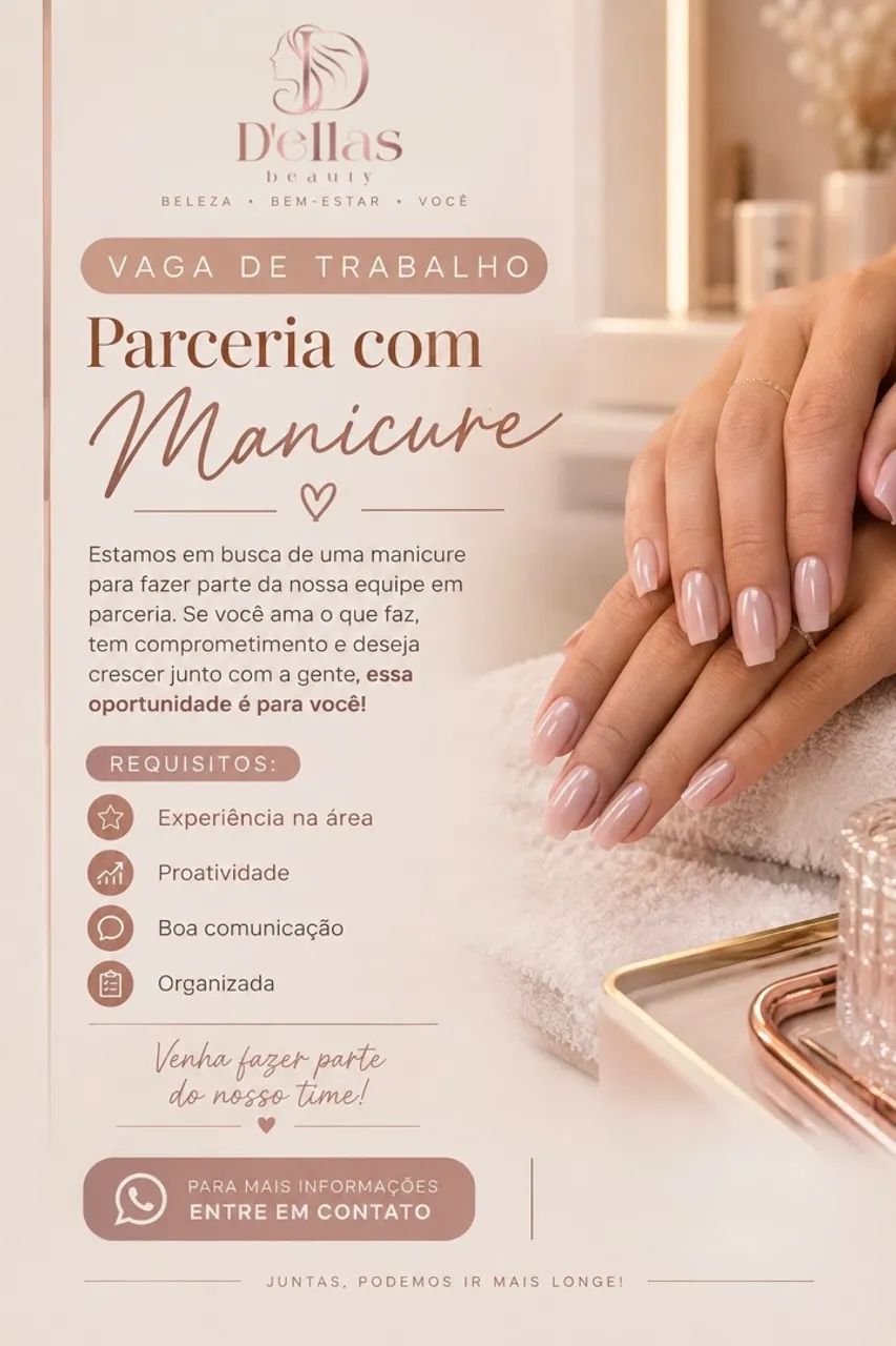 Vaga para Manicure e Pedicure 