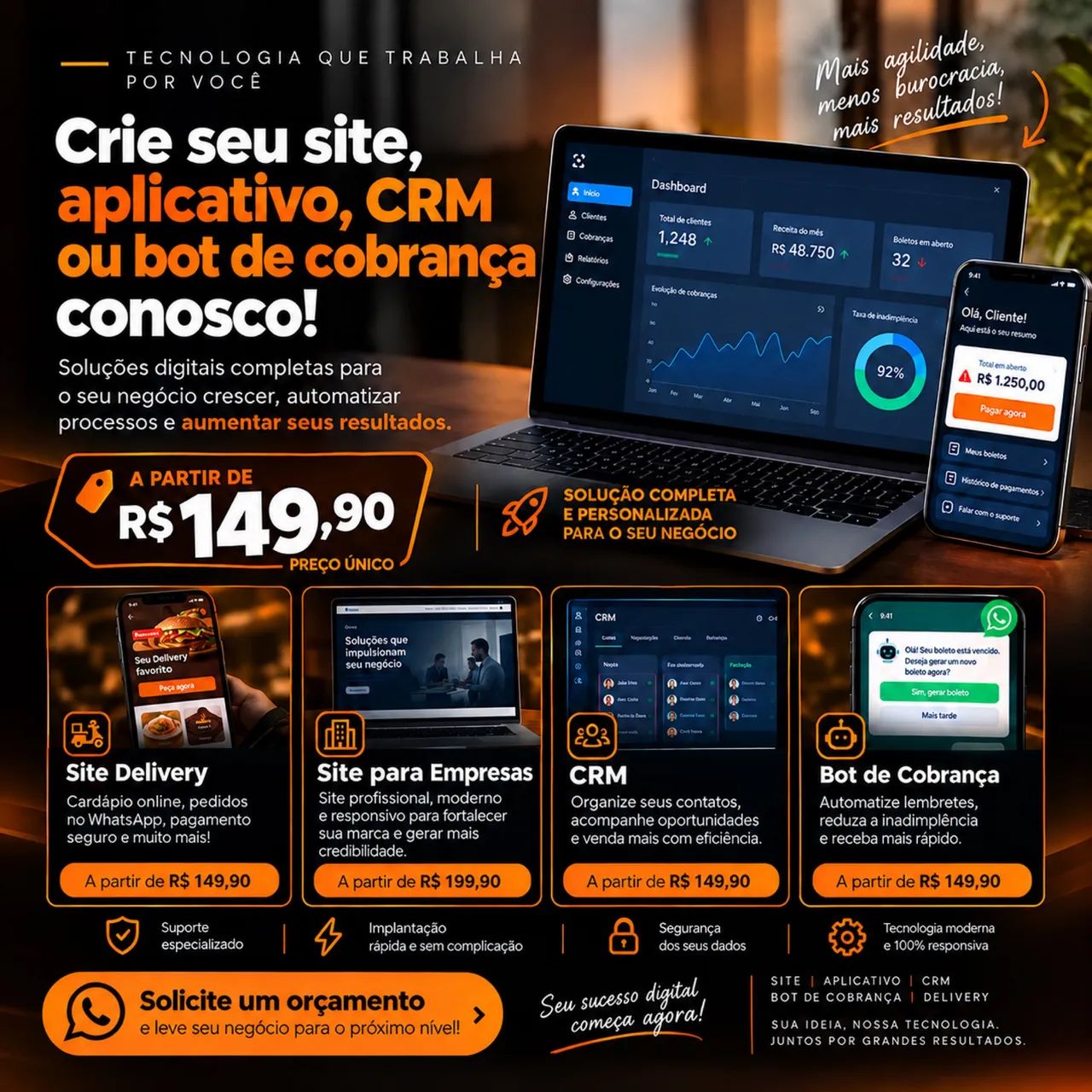 Criação de site para empresas e autônomos 
