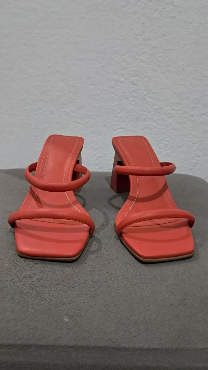 Sandália marise, cor coral e tamanho 36 - Foto 5