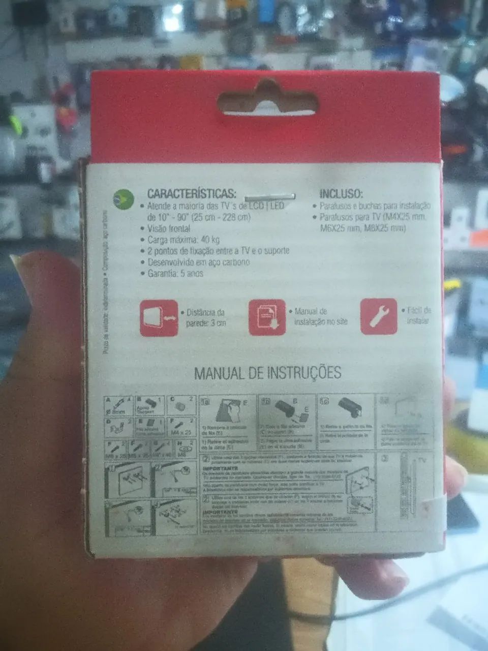 suporte de tv completo com os parafusos e bucha  - Foto 2