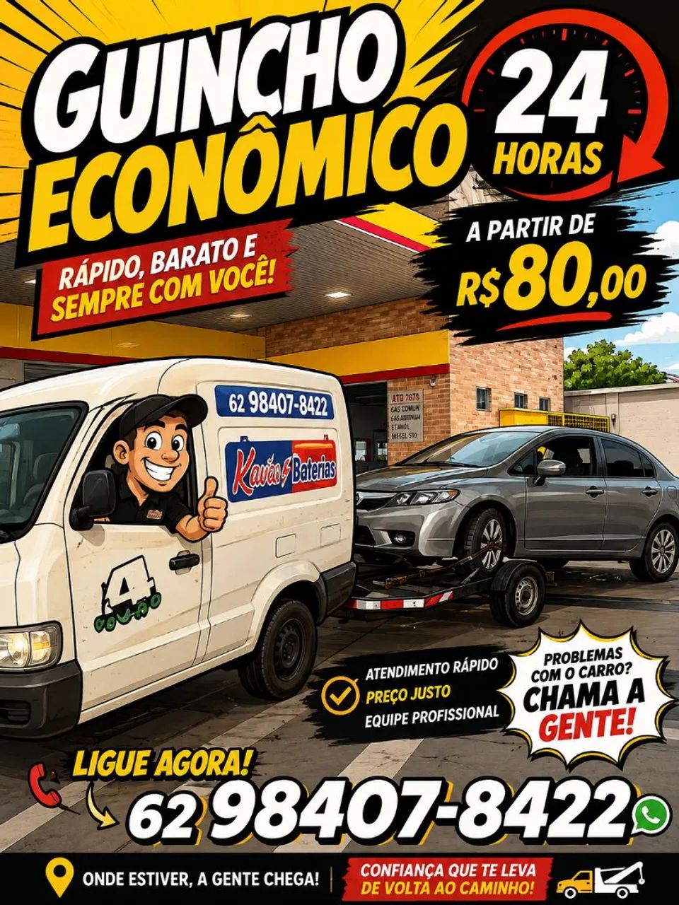 Guincho e frete e mudanças barato 24h