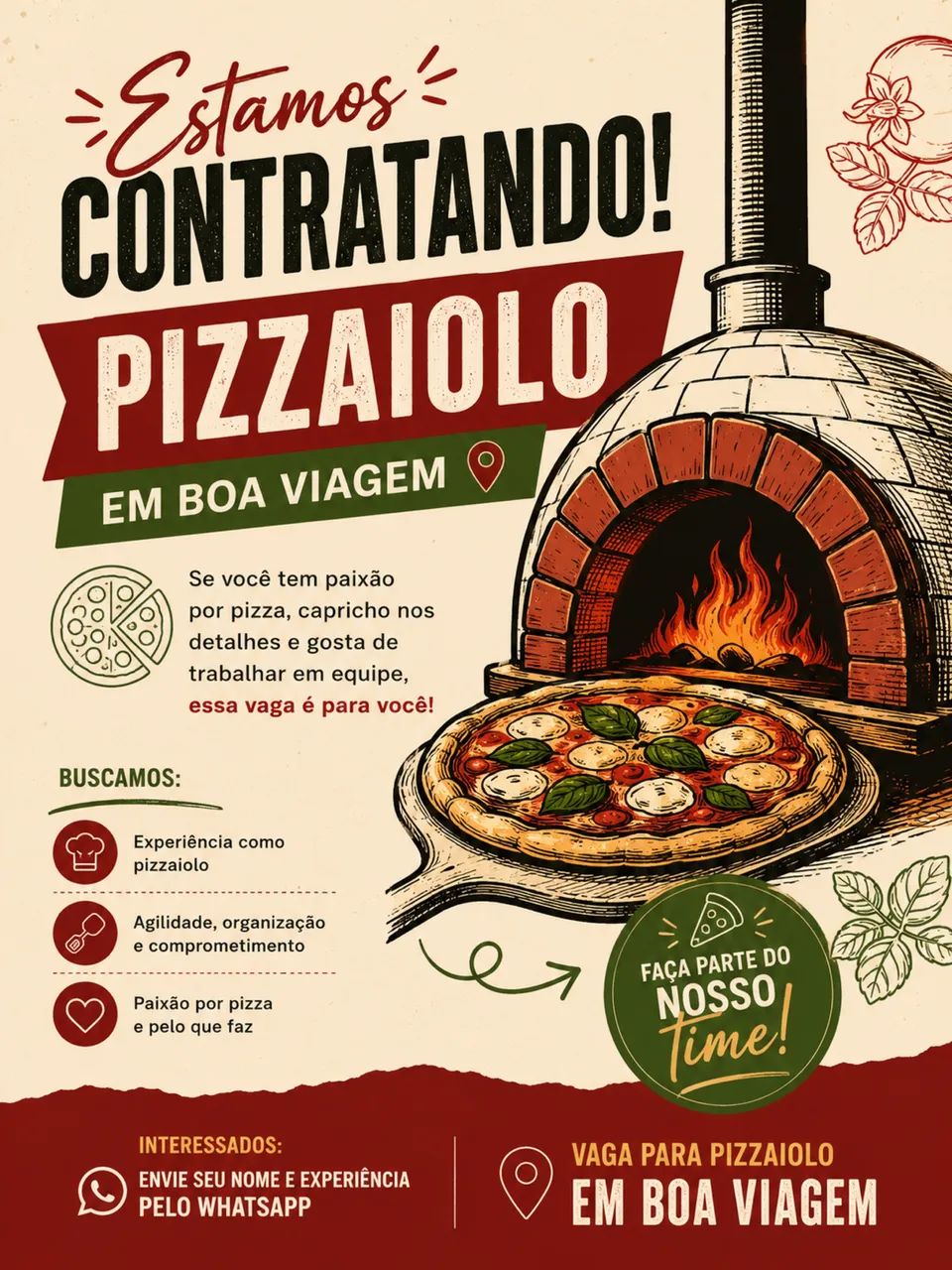 Vaga  Pizzaiolo - Boa Viagem
