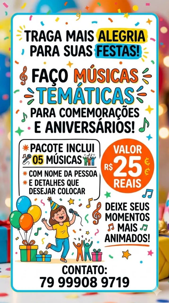 Músicas personalizadas para Festas e eventos em Geral