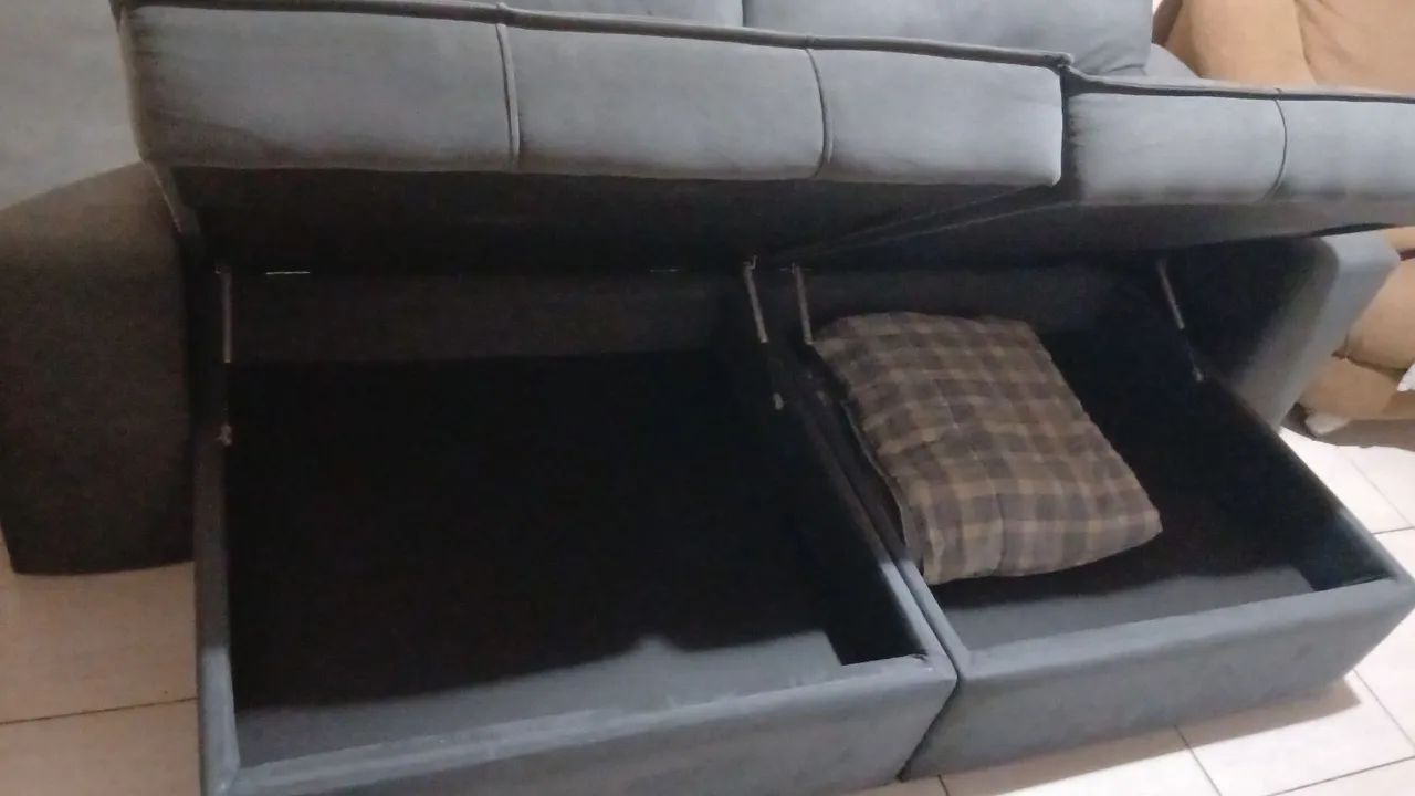 Sofa retratil com bau - Foto 4
