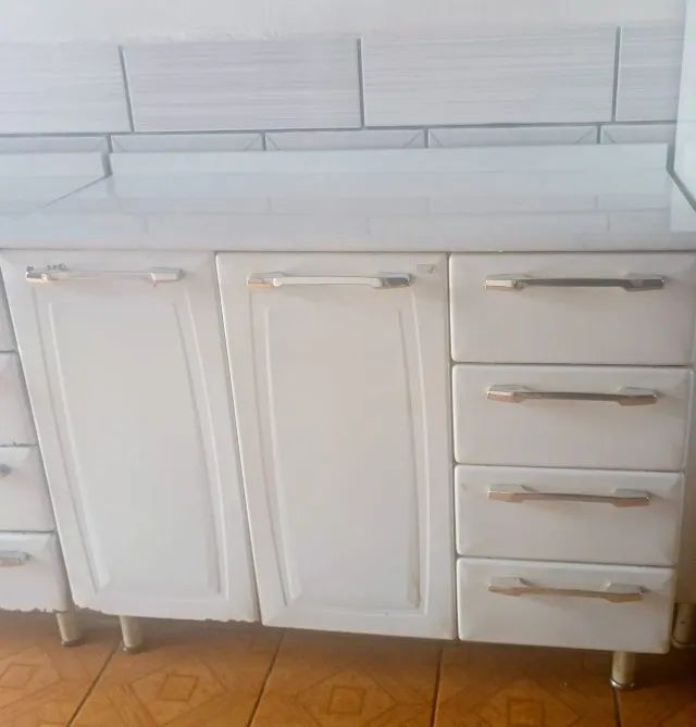 Armário de Cozinha Branco com 05 peças - Foto 4