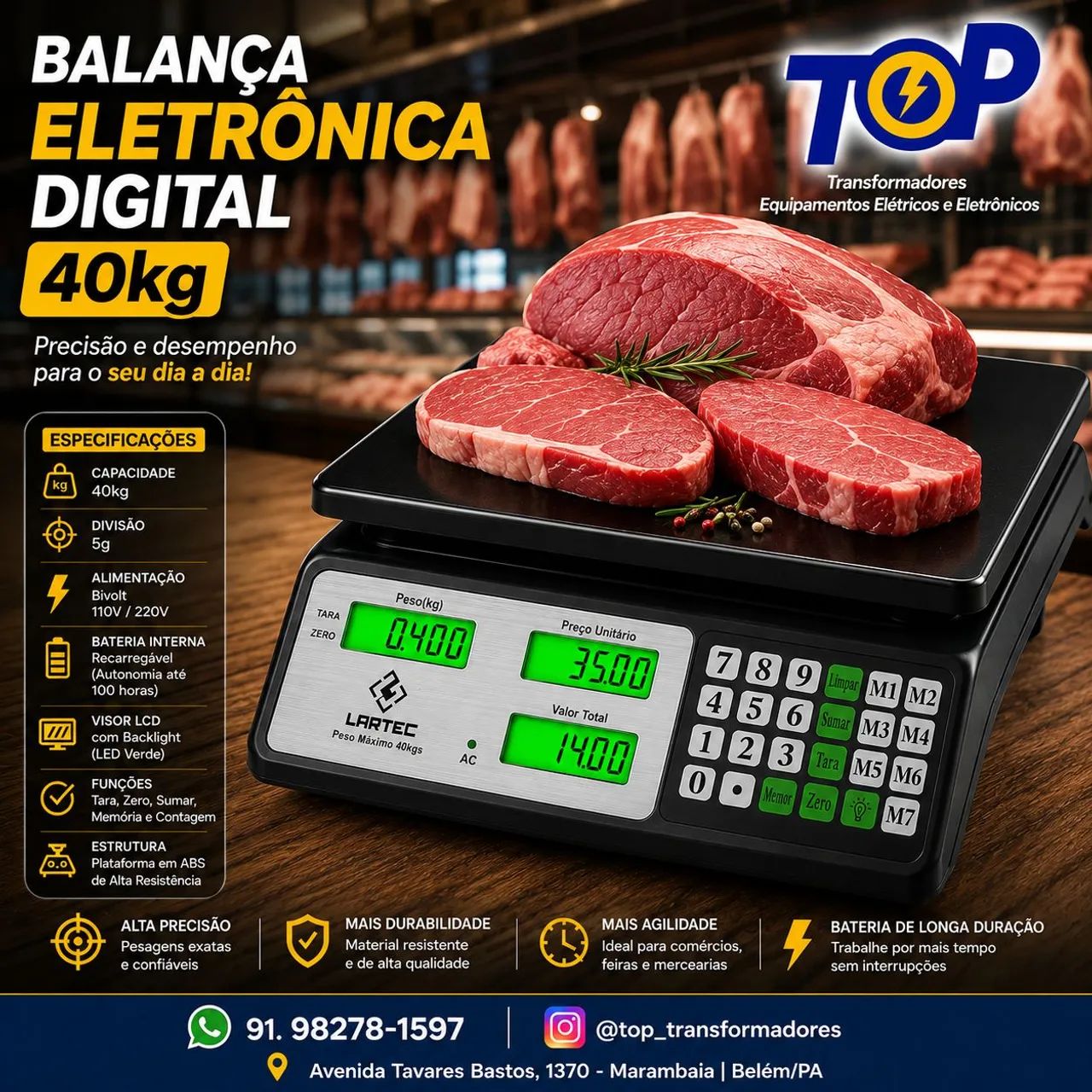 Balança 40kg Digital modelo comercial